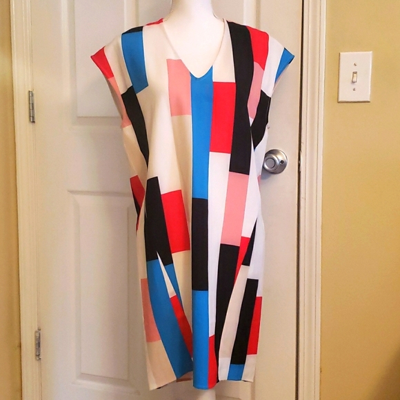 Catherine Malandrino Dresses & Skirts - Catherine Maladrino Red, White and Blue Colorblock sleeveless  Dress